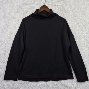 Lululemon Womens Merino Wool Black Mock Neck Sweater Sz 4 T3 Oversized